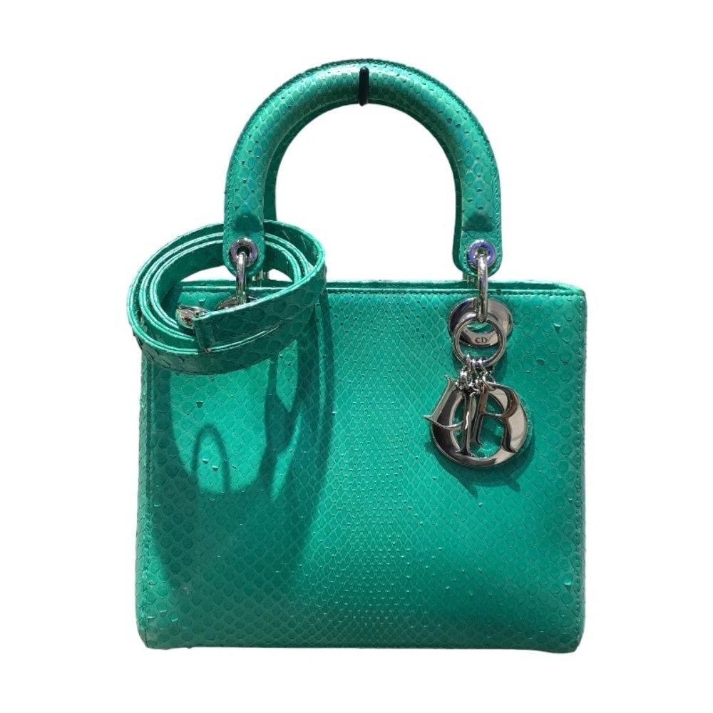 Christian Dior Medium Green Python Shoulder Bag - image 1
